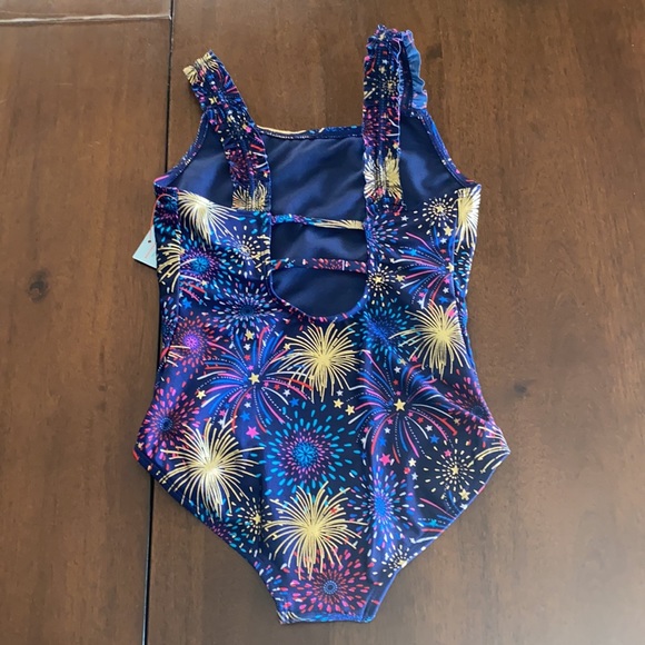 Cat & Jack Fireworks One Piece Swimsuit Blue - Picture 3 of 8